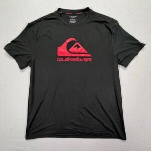 Quiksilver Loungewear Women's Large Black Red Logo Graphic T-Shirt